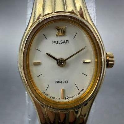 Pulsar Watch Women 15mm Cream Dial Gold Tone Oval V232-6970  display picture 1
