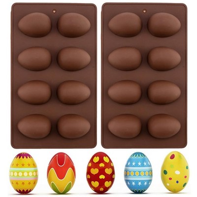 2 pcs Silicone Mold Easter Egg Shape Chocolate Desserts DIY Cake Baking Mould...