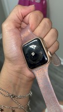 Apple Watch Series 5 40mm Gold Aluminum Pink Silicone Band Heart Rate Monitor
