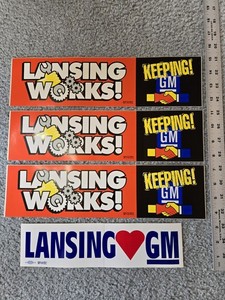 Lot of 4 Vintage Lansing GM Bumper Stickers