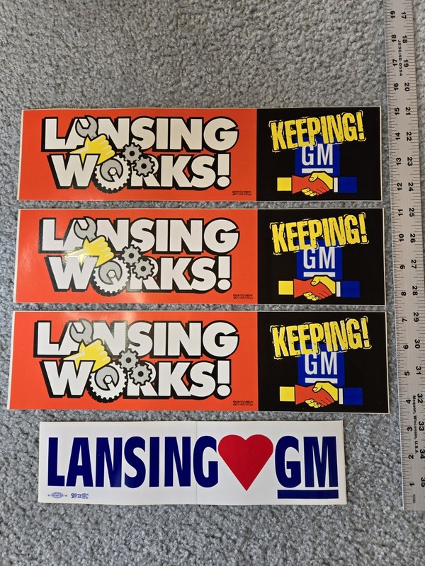 Lot of 4 Vintage Lansing GM Bumper Stickers