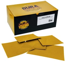 Dura-Gold 150 Grit Gold - 1/4 Sheet Plain Backing Sandpaper 5.5" x 4.5" - 400pk