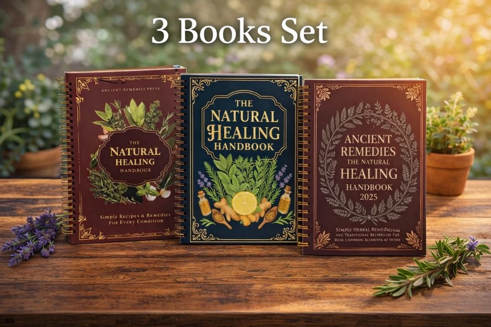 3 Books Set The Natural Healing Handbook & Ancient Remedies 2025 Herbal Medicine - Image 1 of 1