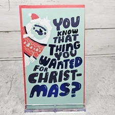 American Greetings Christmas Gift Card Money Holder 4x8 Blue Humor Funny