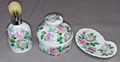 Royal Porzellan KMP Seifenspender Flakon Schmuckdose Rosendekor D 1230