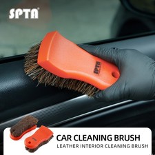 SPTA 1 Stück Weiches Rosshaar Reinigungsbürste für Leder Auto Innenraum