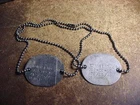 Vintage US Military US Navy Post WW2 Era 1948 Dog Tag Set With Chain