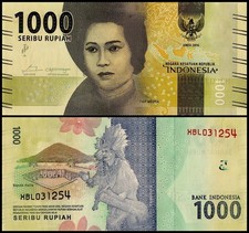 Indonesia 1000 Rupiah, 2016, P-154a, UNC, REPLACEMENT