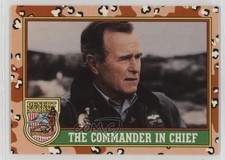 1991 Topps Desert Storm Factory Set White Back George HW Bush #1 0kb5