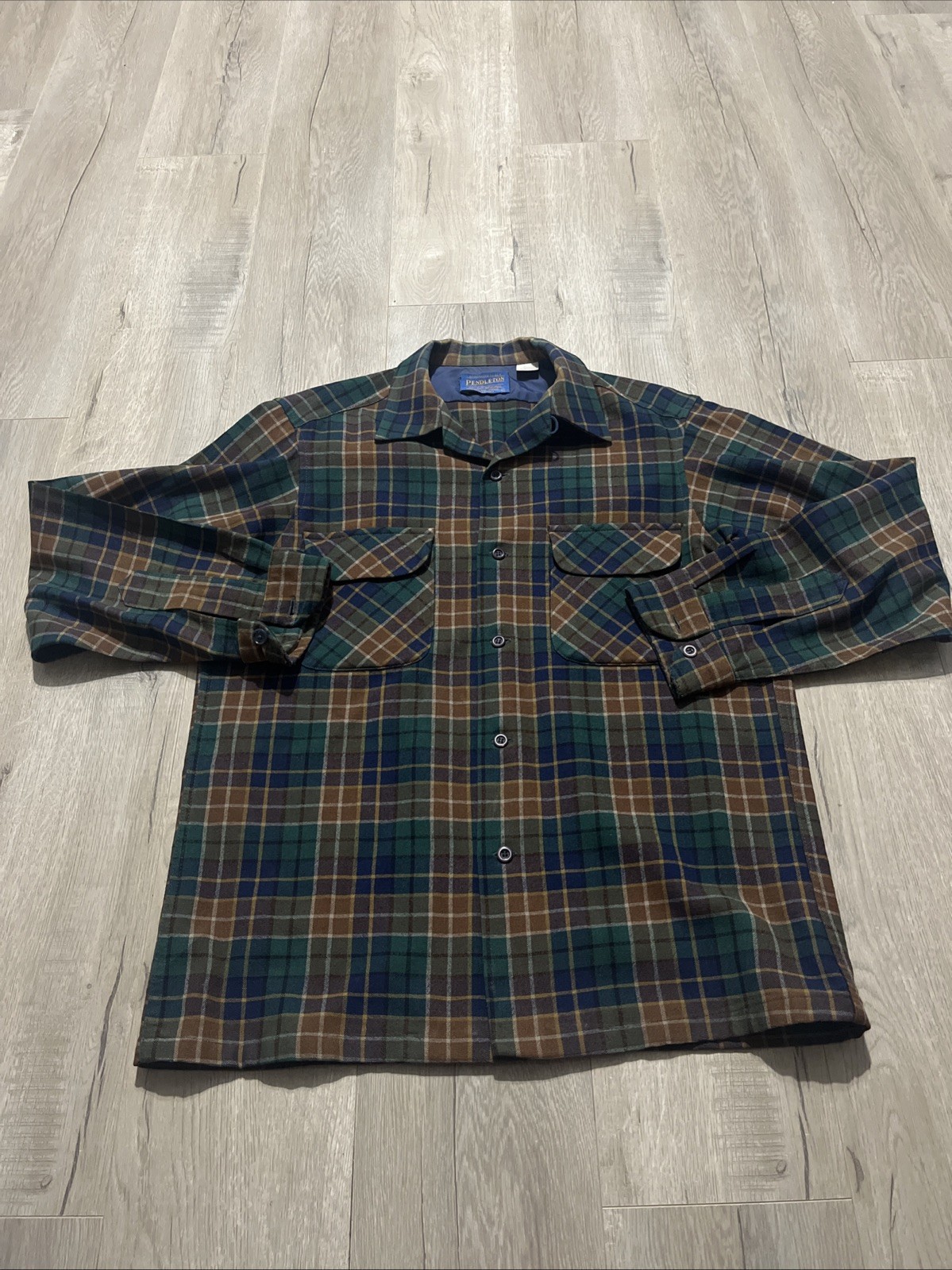 Vintage Pendleton Button-Down Flannel 100% Wool M… - image 1