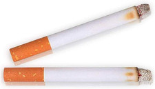 2Pcs Fake Cigarette Props, White Rubber, 17 X 11 Cm, Joke Trick for Parties