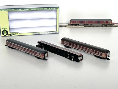 Z Scale , Set 3 Carrozze Fs . Rosso Fegato , 2 cl E 1cl . 2 Seconda 1 di Prima - Foto 4 di 11