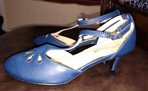 Bellmora Blue Dress Dance Swing Flapper Women’s Mary Jane’s Heels Sz8.5 Costume - Picture 8 of 14
