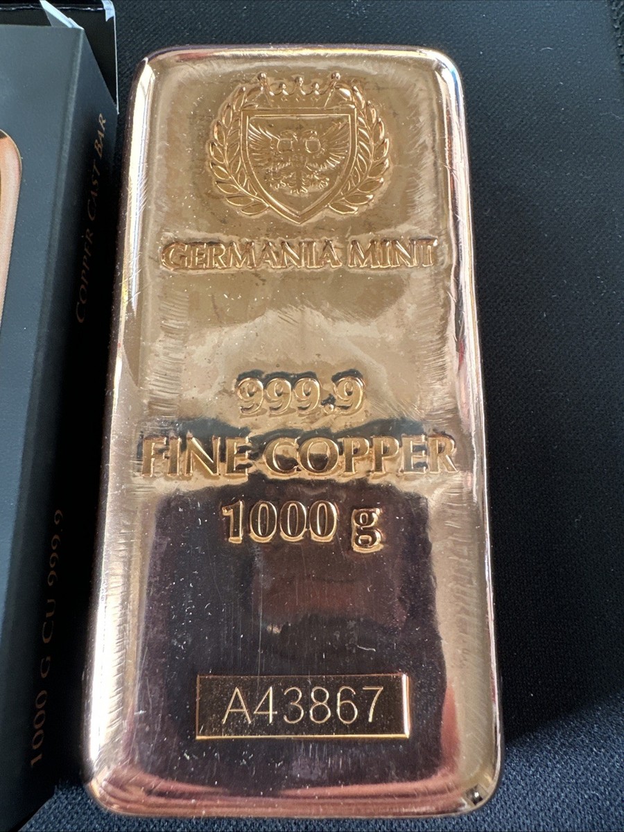 Copper-1 Kilo-Germania Mint Bar (1000 grams) w/ Black Box