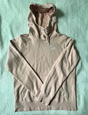 Nike Sportswear Women's Pink Logo Fleece Pullover Hoodie S Hooded Pockets