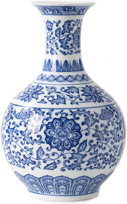 Blue and White Vase, Blue Vases Home Décor, Chinoiserie Vase, Blue and White Por
