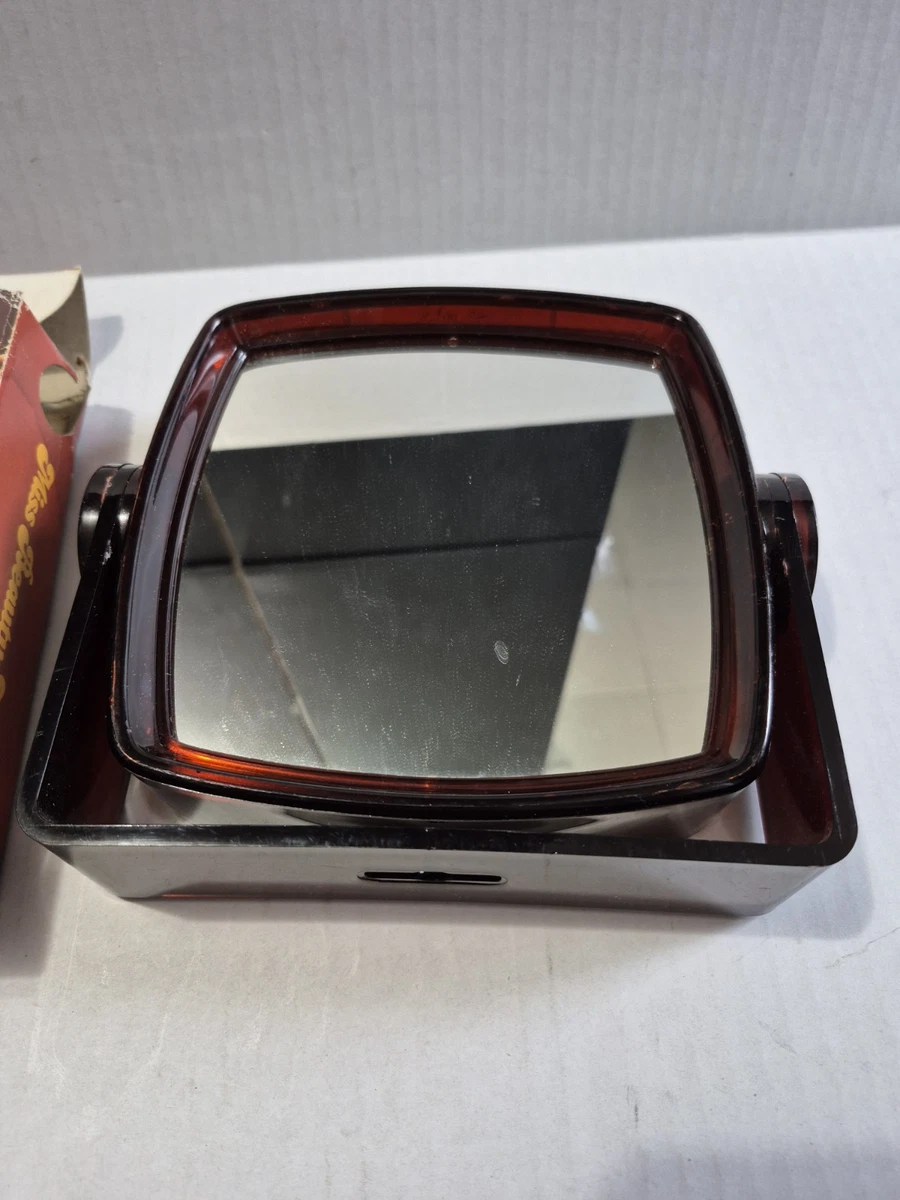 Vintage 1974 Miss Beauty Mirror Regular to Magifying Makeup Mirror #H439 w/box
