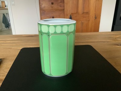 Swarovski x Rosenthal SIGNUM Fern Vase ca. 15 cm grün gold