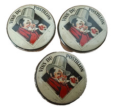 3 Bouchons publicitaires coniques capsules lithographiées VINS du POSTILLON