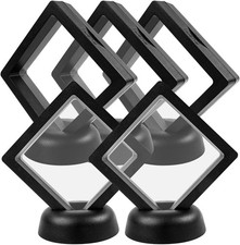 3D Floating Display Case, Black, Modern, Rectangular, Dustproof, 5 Sets, Jewelry