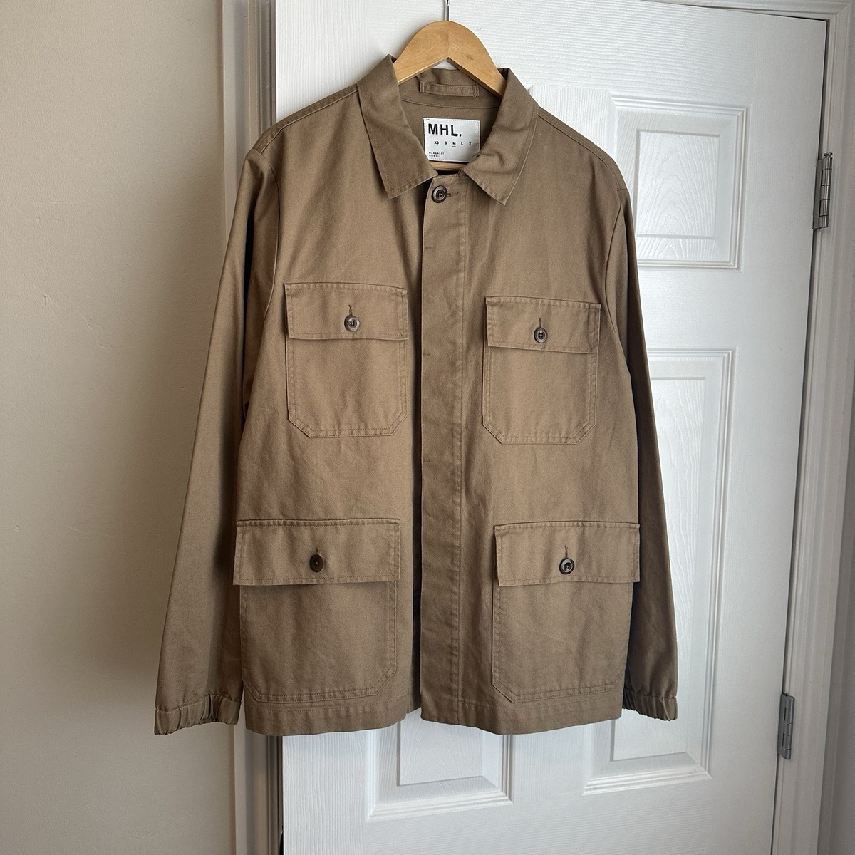 MHL. 14SS コットンリネン M-65フィールドジャケット-Beige/L MHL MARGARET HOWELL Men's Beige Cotton Linen Jacket Size
