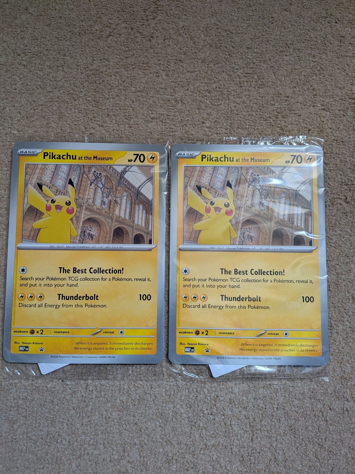 Pikachu At The Museum  Promo Pokemon Cards x2 [Sealed]