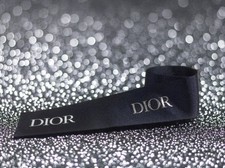 Authentic DIOR Navy Blue Ribbon With Logo in Silver 1  Wide x 2 yards