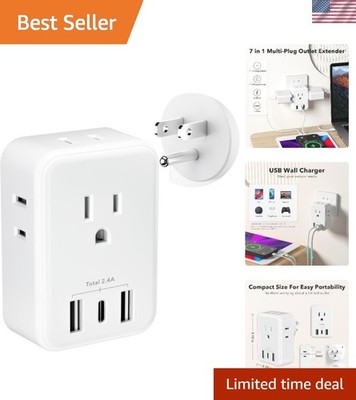 Lightweight Multi-Outlets Splitter with USB Ports - Efficient Charging Station