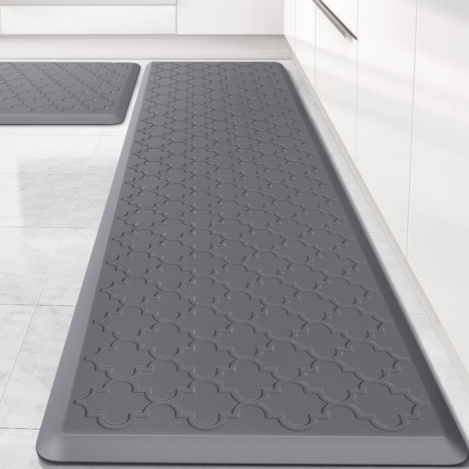 2-Pack Cushioned Anti-Fatigue Kitchen Mats – Waterproof Non-Slip Floor Mat for Comfort & Safety