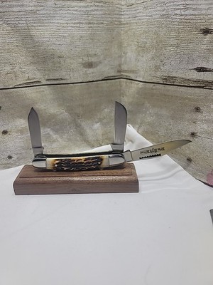 Ridge Runner 3 Blade Pocket Knife Stag Handle Near Mint 