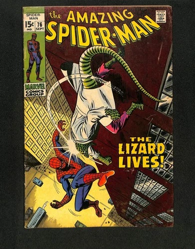 Amazing Spider-Man #76 GD/VG 3.0 Lizard Human Torch Appearance! Marvel 1969