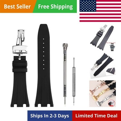 Silicone Watch Band Compatible with Audemars Piguet Royal Oak Offshore 15703 ...