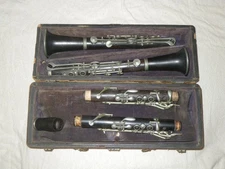 SET of VINTAGE G. PRUEFER ALBERT SYSTEM CLARINET - KEY of Bb & A in LOW PITCH