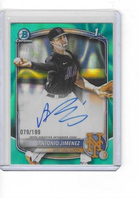 2025 Bowman Draft Antonio Jimenez 1st Bowman Aqua Lava Refractor Auto /199 SP