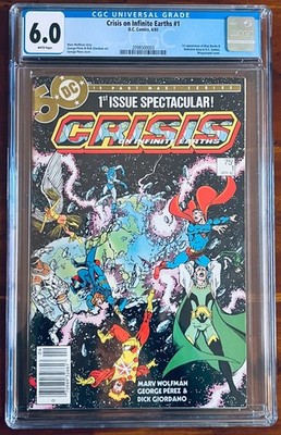CRISIS ON INFINITE EARTHS - #1 CGC 6.0 GEM SLAB! + 7 addl loose books in series!