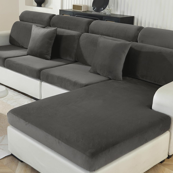 Ystyle Sofa Sitzkissenbezug Stretch, Elastischer Samt Sofa Sitzbezug Rutschfest,-image