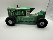 Vintage 1950's MARX Tin Litho Metal 8.5" Wind-Up 5 Green Farm Tractor Mfg. USA
