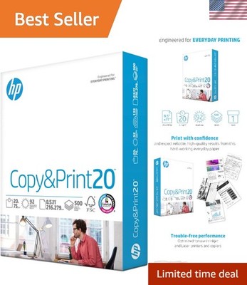 New White 8.5x11 Copy Paper, 500 Sheets, Matte Finish, FSC Certified