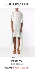NWT Jason Wu Collection (Luxury Collection) White Silk Asymmetrical Dress S