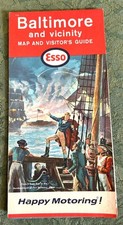1964 Esso Baltimore & Vicinity Map & Visitor's Guide Excellent Condition