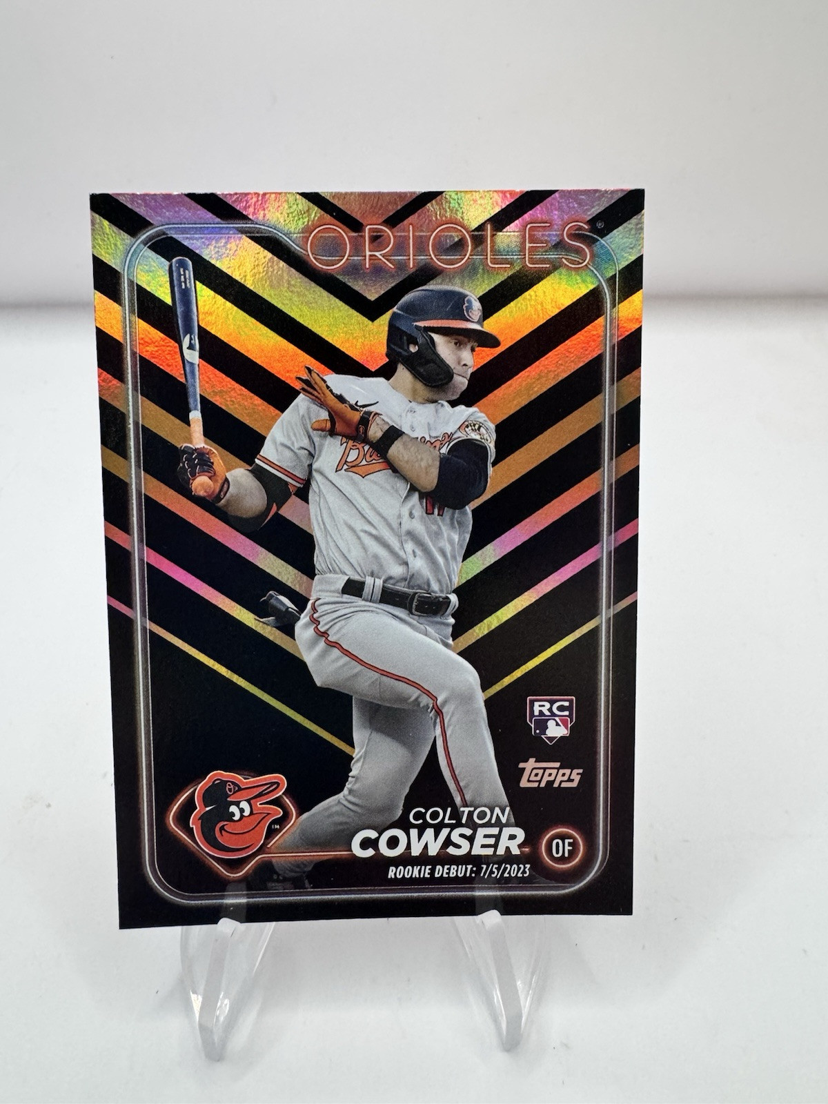 Colton Cowser 2024 Topps Update Orange and Black Foil Parallel Rookie Debut Card