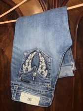 Miss Me Signature Angel Wing Low Rise Rhinestone Flap Skinny Capris SZ 27