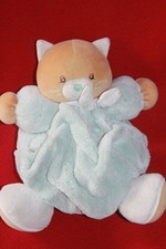 DOUDOU KALOO CHAT BLEU BOULE PLUME 28 cm TBE