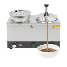 4L/135.3Oz Commerical Sauce Dispenser Warmer Double Head Cheese Warmer w/ Pump