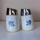 Vintage Cornflower Blue Opal Milk Glass Salt And Pepper Shakers
