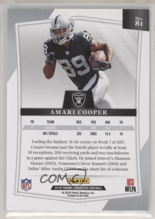 2018 Panini Majestic Gold /50 Amari Cooper #81 - Image 2 of 2