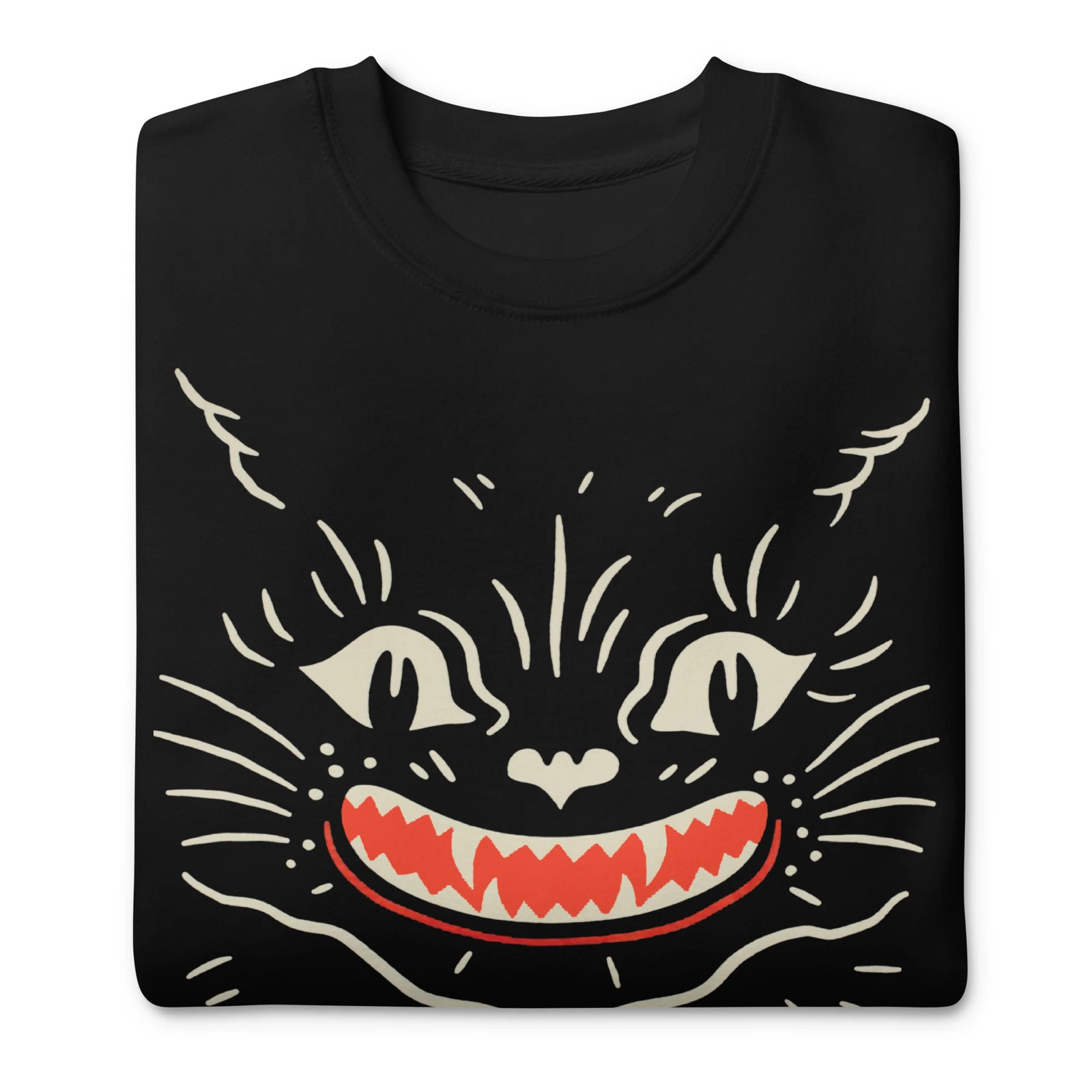 VINTAGE HALLOWEEN CAT - SWEATSHIRT Premium Unisex Fall Spooky Fun C@@L 