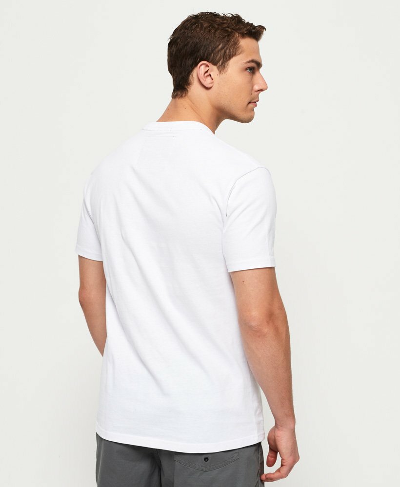 T-shirt Superdry Manches Courtes Homme – Blanc, Motif Ticket Infill, Neuf Avec étiquettes