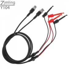 2Pcs Oscilloscope Probes Clip Test Leads Coaxial Cable BNC to Dual Testing Hook