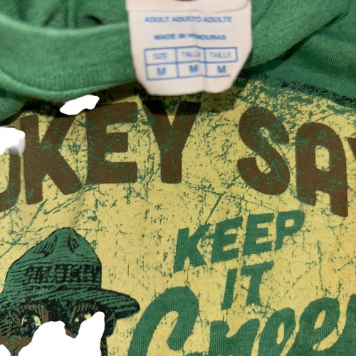 Smokey The Bear Tee Green Medium - Picture 3 of 3